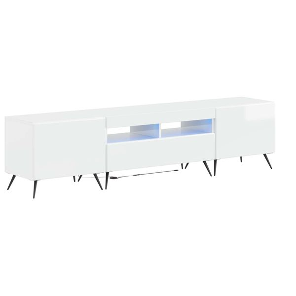 vidaXL 5-dielny LED TV kabinet Biela s vysokým leskom Kompozitné drevo