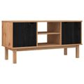vidaXL TV stolík OTTA 113,5 x 43 x 57 cm Čierna Borovicový masív