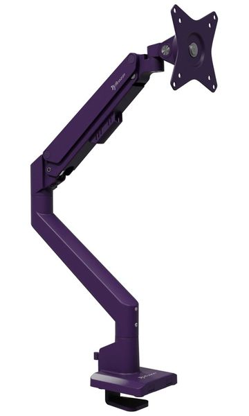 AROZZI ALZARE NEO Purple/ stolní držák pro monitory/ plynový píst/ kovový/ fialový Držák, VESA, stolní, pro monitor, -45°/+45°, otácení ±90° (180°), rotace 360°, nosnost 9kg, fialový