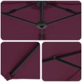 vidaXL Slnečník Bordeaux červená 372 x 198 x 243 cm Polyester a hliník
