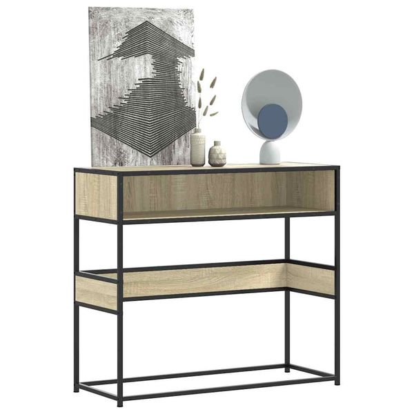 vidaXL Konzolový stolík dub sonoma 90x35x80 cm kompozitné drevo