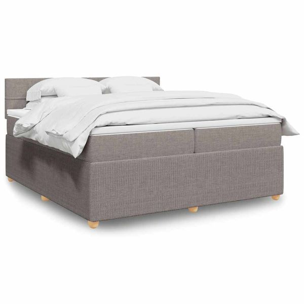 vidaXL Boxspring posteľ s matracom sivohnedý 200x200 cm látka
