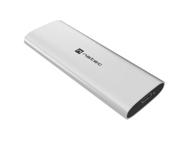 Externý box pre SSD Natec RHINO M.2 NVME LITE USB-C 3.2 GEN 2, hliníkové telo, ARCTIC SILVER