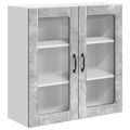 vidaXL Nástenný sklenený kabinet LUCCA Betónovo sivá 80 x 31 x 80 cm