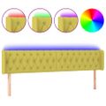 vidaXL Čelo postele s LED zelené 183x16x78/88 cm látka