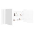 vidaXL LED kúpeľňová zrkadlová skrinka lesklá biela 100x12x45 cm akryl