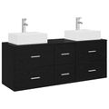 vidaXL Set kabinetov do kúpeľne 3 ks Čierna 49,5 x 41 x 62,5 cm