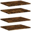 vidaXL Nástenné police 4 ks dymový dub 40x30x1,5 cm kompozitné drevo