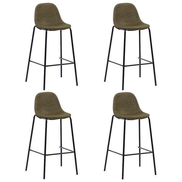 vidaXL Barové stoličky 4 ks, hnedé, látka