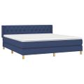 vidaXL Posteľný rám boxspring s matracom modrý 160x200 cm látka