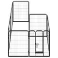 vidaXL Oceľová ohrádka pre psov s 8 panelmi 80x100 cm čierna