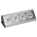 ORNO VIRONE FS-3 Povrchová rohová zásuvka 3x 230V, 2xUSB, nerez