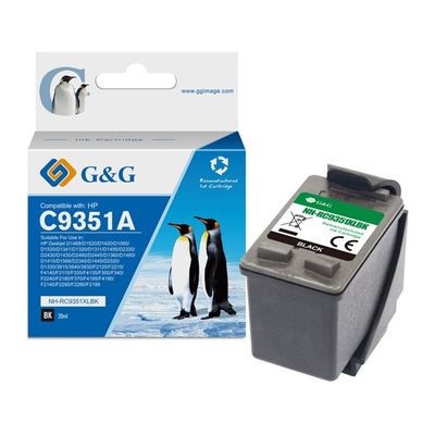 alt. kazeta G&G pre HP C9351G (HP 21 XL) BK (17ml)
