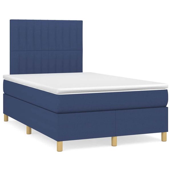 vidaXL Boxspring posteľ s matracom modrá 120x190 cm látka