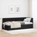 vidaXL Rohový rám postele s čelnou doskou Čierna 90 cm x 200 cm Zamat