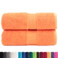 vidaXL Prémiové umývacie utierky SOLUND 2 ks oranžové 30x30 cm 600 g/m²