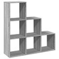 vidaXL Knižnica 3-poschodová sivá sonoma 99x29x99 cm kompozitné drevo