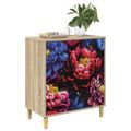 vidaXL Příborník KIEL Tmavý pivonkový potlač 66 x 36,5 x 75 cm Sonoma