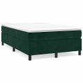 vidaXL Posteľný rám s boxspringom tmavozelený 120x200 cm zamat