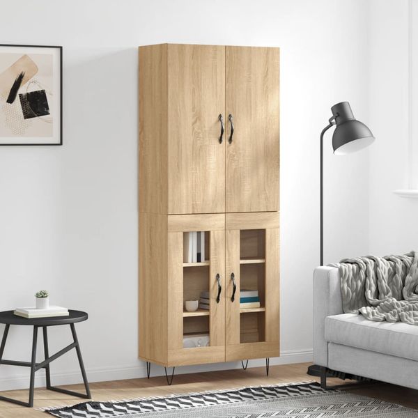 vidaXL Vysoká skrinka dub sonoma 69,5x34x180 cm spracované drevo