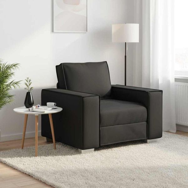 vidaXL Sofový kreslo Čierny 100 cm Umelá koža