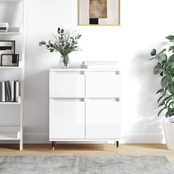 vidaXL Komoda vysoký lesk biela 60x35x70 cm spracované drevo