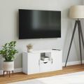 VidaXL TV skrinka so zásuvkou ODDA Biela 79x24x40 cm masívna borovica