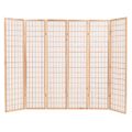 vidaXL Skladací paraván so 6 panelmi,japonský štýl 240x170cm, prírodný