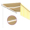 vidaXL Automatická markíza tienidlo&LED&senzor vetra 3x2,5m žlto-biela