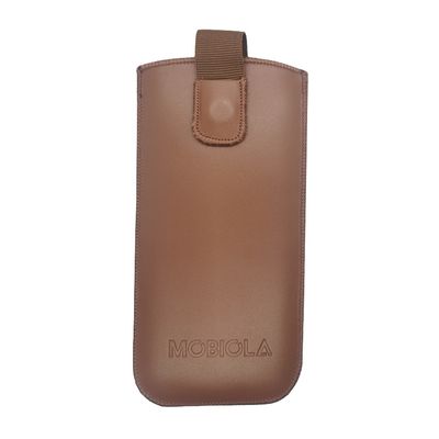 Vysúvacie puzdro pre MOBIOLA MB2400, MB3120, MB3120i, MB3200i, MB4120, MB4280 kožené, hnedé