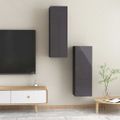 vidaXL TV skrinky 2 ks, lesklé sivé 30,5x30x90 cm, kompozitné drevo