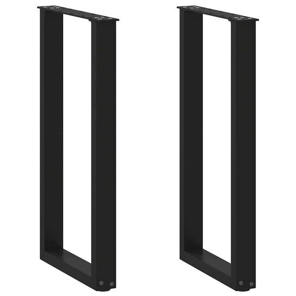 vidaXL Nohy ku konzolovému stolu v tvare U, 2 ks, čierne, 38 x (72-73) cm, oceľové