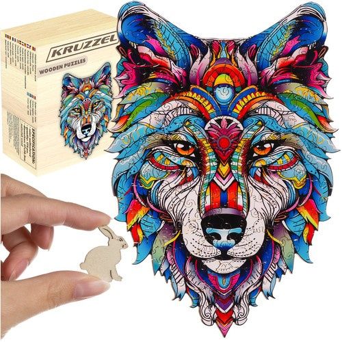 Drevené puzzle Kruzzel 24552 Vlk