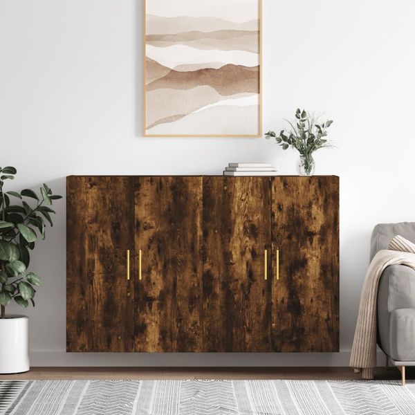 vidaXL Nástenné skrinky 2 ks dymový dub 69,5x34x90 cm