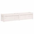 vidaXL Záhradný kvetináč biely 150x31x31 cm borovicový masív