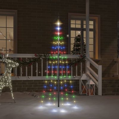 vidaXL Vianočný stromček na tyč 108 farbených LED 180 cm