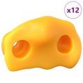 vidaXL Lezecká chytka 12 ks Žltá 100 x 67 x 43 mm PP