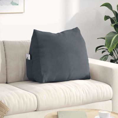 vidaXL Poduška na chrbát Tmavo šedá 60 x 20 x 50 cm Kordúrová tkanina