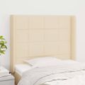 vidaXL Čelo postele so záhybmi krémové 93x16x118/128 cm látka