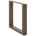 vidaXL Nohy konferenčného stolíka v tvare U, 2 ks, prírodná oceľ, 50 x (42-43) cm, oceľ