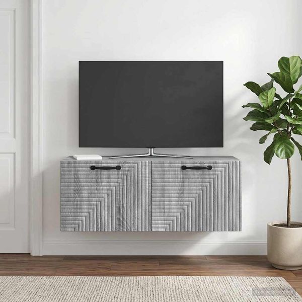 vidaXL Nástenná TV skrinka Nástenný Sivá sonoma 78,5 x 31 x 30 cm