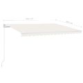 vidaXL Automatická markíza, LED a senzor vetra 450x300 cm, krémová