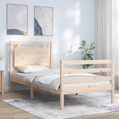 vidaXL Rám postele s čelom 100x200 cm masívne drevo