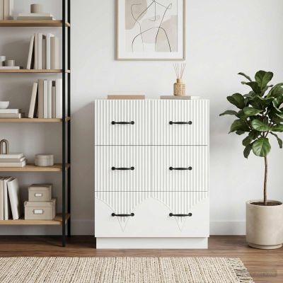 vidaXL Zásuvkový kabinet Biela 66 x 34,5 x 87 cm Kompozitné drevo