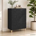 vidaXL Zásuvkový kabinet Čierna 66 x 34,5 x 90 cm Kompozitné drevo