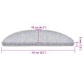 vidaXL Schodové rohože 20 ks 56x17x3 cm svetlosivé polkruhové