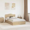 vidaXL Úložná posteľ Sonoma dub 135 x 190 cm Kompozitné drevo
