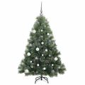 vidaXL Umelý vianočný stromček s 150 LED-i Zelená 150 cm PE a PVC