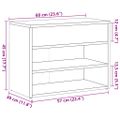 vidaXL Lavica na topánky staré drevo 60x30x45 cm kompozitné drevo