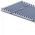 vidaXL Ručne zaťahovacia markíza so stĺpikmi 3,5x2,5 m modro-biela